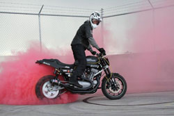 1WheelRevolution performs fully choreographed shows complete with colored smoke burnouts. 