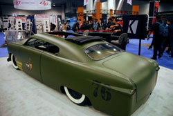 It's hard to imagine that only six months before the 2012 SEMA show this 1951 Ford bomber was a rust bucket