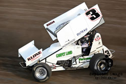 Billey Alley driving in a Sprint Car Race