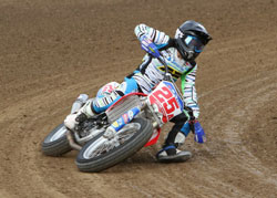Shayna rides a 2012 Honda CRF450 in AMA flat track events across the country