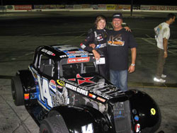 Reed and his father Dave are all smiles after winning the Hard Charger Award