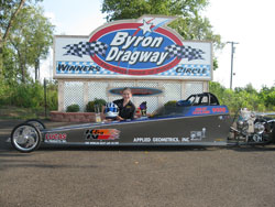 Arley Ballard races a junior dragster at Byron Raceway, but will be moving up in class competing with teenagers regulary