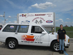 Emma Ballard won a race in the high school division at Tri-State Raceway in Iowa in 2012