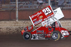 One week after his exciting feature event win in Vegas, Kaeding made his 2012 winged debut with the World of Outlaws.