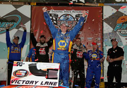 NASCAR K&N Pro Series West racer Cole Custer in victory lane after winning Talking Stick Resort 75 at Phoenix International Raceway