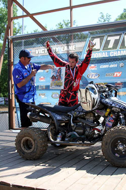 Dalton Millican wins the 450A class at Spring Creek Motocross