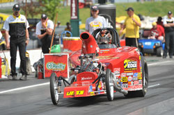 Rampy competes in two categories on the NHRA circuit, Stock and Competition Eliminator.