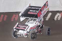 Dominic "The Dominator" Scelzi won his first career King of the West event at Stockton-99 Speedway.