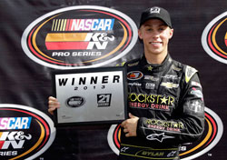 NASCAR K&N Pro Series East racer Dylan Kwasniewski takes the pole at Greenville Pickens Speedway race.