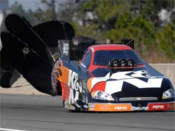 Del Worsham expertly managed to corral his 7,000 hp K&N Impala