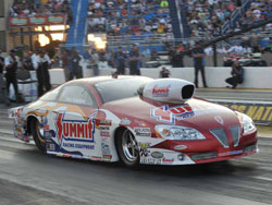 Greg Anderson went on to win the O'Reilly Route 66 NHRA Nationals