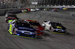 Greg Pursley battles to win the Southern California Toyota Dealers 200