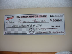 Big-Money bracket racing offers big checks to the winner, this one belonged to Michael's talented son Ryan.