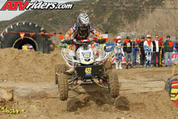Haagsma aboard his K&N backed Maxxis/H&M Motorsports Honda TRX450R ATV battled hard to earn his first ever pro podium finish. Photos by ATVRiders.com