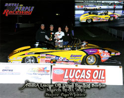 NHRA Lucas Oil Drag Racing Series Super Gas Winner Jeff Lopez