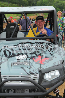 Jeremiah was all smiles as he crawled into his new custom built side-x-side for the first time.