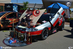 Julio Torres has received numorous trophies for his modified Captain America Pontiac GTO.