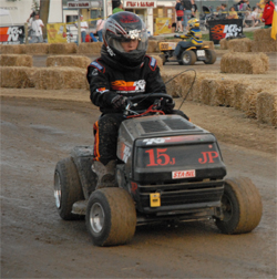 K&N sponsored lawn mower racer Katie Jones, 14,  said she likes the speed and the noise on the track
