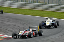 Lewis charges through the field at the Red Bull Ring during Round 9 of the F3 Euro Series.