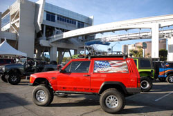 RCD’s second feature at the 2013 SEMA show was a 2000 Jeep Cherokee, complete with suspension system, roof rack, and front and rear bumpers