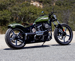 Bombs Away is a Harley Davidson Softail Standard modified by Roland Sands Design