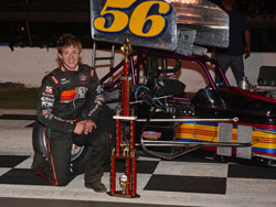 Tanner Swanson at Madera Speedway - Super Modified Victory lane