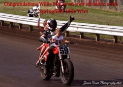 Along with his riding skills, Wille McCoy was quick to credit his team, proper maintenance and God for his recent win at the Springfield Mile, in the AMA  Pro Harley-Davidson Insurance  Grand National Championship